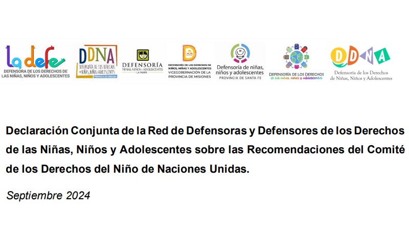 Declaración Conjunta sobre las Recomendaciones del Comité de Derechos del Niño 